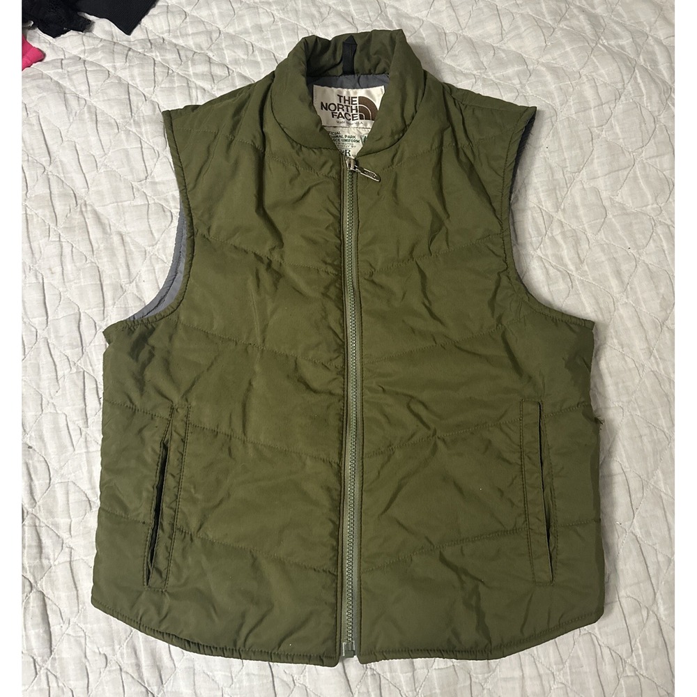 The North Face Vest Medium Brown Label National‎ Park USA Green 70's Vintage